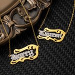 Diamond Cut Wave Name Necklace