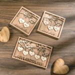 Personalised Wood Hanging 1-12 Hearts Family Tree with Engraved Name and Text Home Decor Christmas Gift for Family