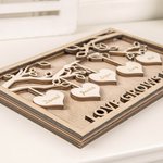 Personalised Wood Hanging 1-12 Hearts Family Tree with Engraved Name and Text Home Decor Christmas Gift for Family
