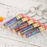 Porte-clés de Crayon Personnalisé du Nom au Laser avec Boule de Neige à Paillettes Cadeau de Remerciement pour Enseignant