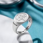 Bagues chevalières personnalisées en argent sterling avec symbole médical