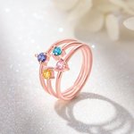 Stacking Kids Birthstone Ring for Mother