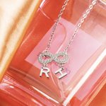 Collier Infini Presonnalisé avec Initiales Bijou Étincelant pour Femme Cadeau Anniversaire