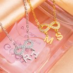 Collier Infini Presonnalisé avec Initiales Bijou Étincelant pour Femme Cadeau Anniversaire