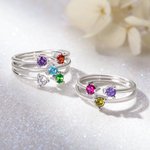 Stacking Kids Birthstone Ring for Mother