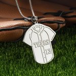 Collier à Personnaliser avec Nom et Numéro Collier en Maillot de Baseball Cadeau d'Anniversaire pour Amoureux de Baseball