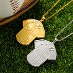 Collier à Personnaliser avec Nom et Numéro Collier en Maillot de Baseball Cadeau d'Anniversaire pour Amoureux de Baseball