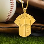 Collier à Personnaliser avec Nom et Numéro Collier en Maillot de Baseball Cadeau d'Anniversaire pour Amoureux de Baseball