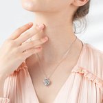 Liebe dich für immer Krone Herz Käfig Birthstones Halskette