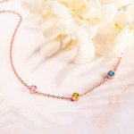 Personligt halsband med 1-8 födelsestenar i sterling silver