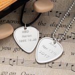 Engraved Guitar Pick Pendant Necklace