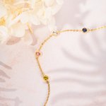 Personligt halsband med 1-8 födelsestenar i sterling silver