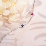 Personligt halsband med 1-8 födelsestenar i sterling silver