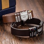 Bracciale scudo in pelle per uomo con nomi da 1 a 20