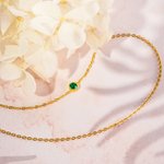 Personligt halsband med 1-8 födelsestenar i sterling silver