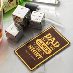 Personalised Glass Dice Silicone Ice Container Ice Clip and Bottle Stopper Set