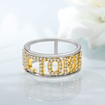 Personalized Pave Diamond  Name Ring