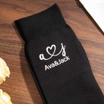 Chaussettes à mi-chemin avec nom et date Cadeau d'anniversaire de mariage pour homme