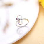 Personalized Stethoscope Design Sterling Silver Ring with Birthstone Graduation Nurse Week Gift for Nurse Doctor Medical Staff