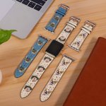 Bracelet Montre en Cuir avec Photo Visage pour Apple Watch
