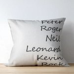 Coussin d'oreiller imprimé de noms de famille