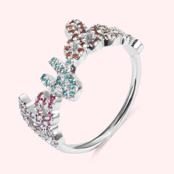 Bague personnalisée en pierres précieuses