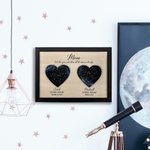 Panneau en Bois Gravé Personnalisé avec Texte Carte des Étoiles Art Mural Décoratif Cadeau Fête des Pères Fête des Mères pour Famille