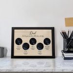 Panneau en Bois Gravé Personnalisé avec Texte Carte des Étoiles Art Mural Décoratif Cadeau Fête des Pères Fête des Mères pour Famille