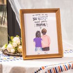 Dessin Imprimé Personnalisé avec Images Personnages et Noms Mère et Fille Cadeau Fête des Mères Anniversaire pour Maman