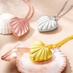 Heart Oyster Birthstones Locket Necklace