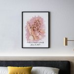 Peinture Décorative Personnalisée avec Noms Texte 3-5 Mains de Style Aquarelle Décoration Murale pour Famille Cadeau Naissance Bébé Fête des Pères