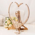 Panneau Bénédictions en Bois Personnalisé avec Noms du Couple et Date Décoration de Mariage avec Étiquettes en Cœur Cadeau pour Nouveaux Mariés
