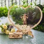 Panneau Bénédictions en Bois Personnalisé avec Noms du Couple et Date Décoration de Mariage avec Étiquettes en Cœur Cadeau pour Nouveaux Mariés