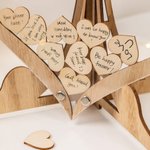 Panneau Bénédictions en Bois Personnalisé avec Noms du Couple et Date Décoration de Mariage avec Étiquettes en Cœur Cadeau pour Nouveaux Mariés