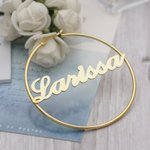 Circle Name Hoop Earrings
