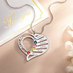 Collier pour Maman Personnalisé avec Pierre de Naissance et 1-6 Prénoms des Enfants Cadeau Fête des Mères
