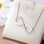Collar Infinito de Amor con 2 Nombres y Piedras de Nacimiento