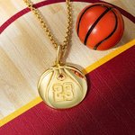 Collier Personnalisé Pierre de Naissance et Chiffre Pendentif en Argent en Basketball Cadeau d'Anniversaire pour Amoureux de Basketball | Callie