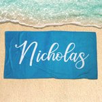 Personalised Multicolour Quick Dry Super Absorbent Name Beach Towel Summer Holiday Accessory Birthday Party Gift for Family