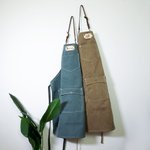 Tablier d'Atelier en Toile Personnalisé avec Texte et Logo Tablier avec Poches et Lanière en Cuir Cadeau d'Anniversaire pour Homme