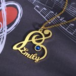 Collana con nome di nota musicale con pietra di nascita