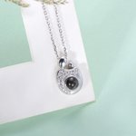 Collier Breloque Personnalisable avec Projection de Photo Mère-Enfant Bijou en Argent Cadeau pour Femme Mère
