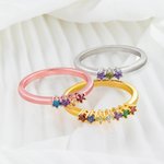 Bague Élégante Personnalisée avec Pierres de Naissance Cadeau d'Anniversaire pour Femme