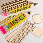 Porte-crayon en bois personnalisé avec nom Cadeau de rentrée pour enseignant