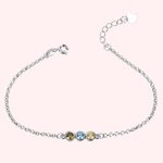 Personalized 1 to 12 Birthstones Sterling Silver Bracelet Family Jewelry Birthday Mother's Day Gift for Women