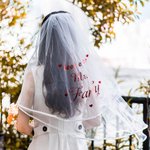 Personlig Bride to Be White Veil Sash Slippers Shoelaces Set med navn Bachelorette Bridal Shower Supplies for Bride