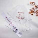 Personlig Bride to Be White Veil Sash Slippers Shoelaces Set med navn Bachelorette Bridal Shower Supplies for Bride