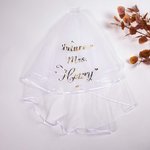 Personlig Bride to Be White Veil Sash Slippers Shoelaces Set med navn Bachelorette Bridal Shower Supplies for Bride