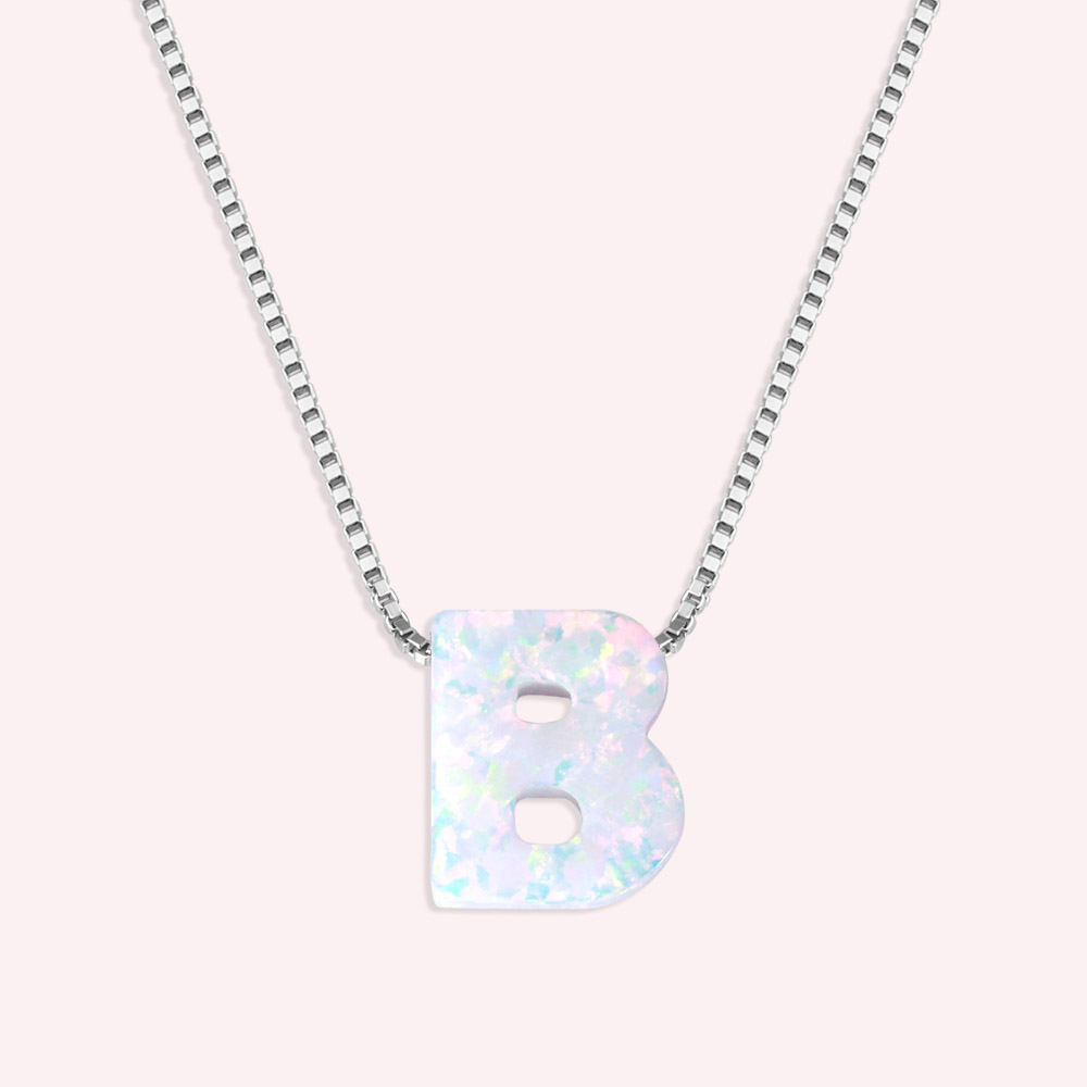Personalised Opal Initial Necklace