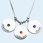 Mutter's Disc und Geburtsstein Charm Name Halskette | Callie